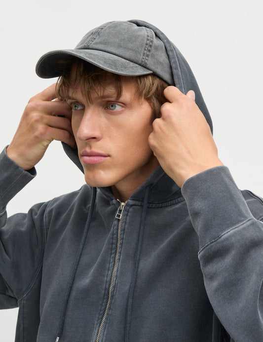 Washed Cotton Twill Coal Cap, Washed Black