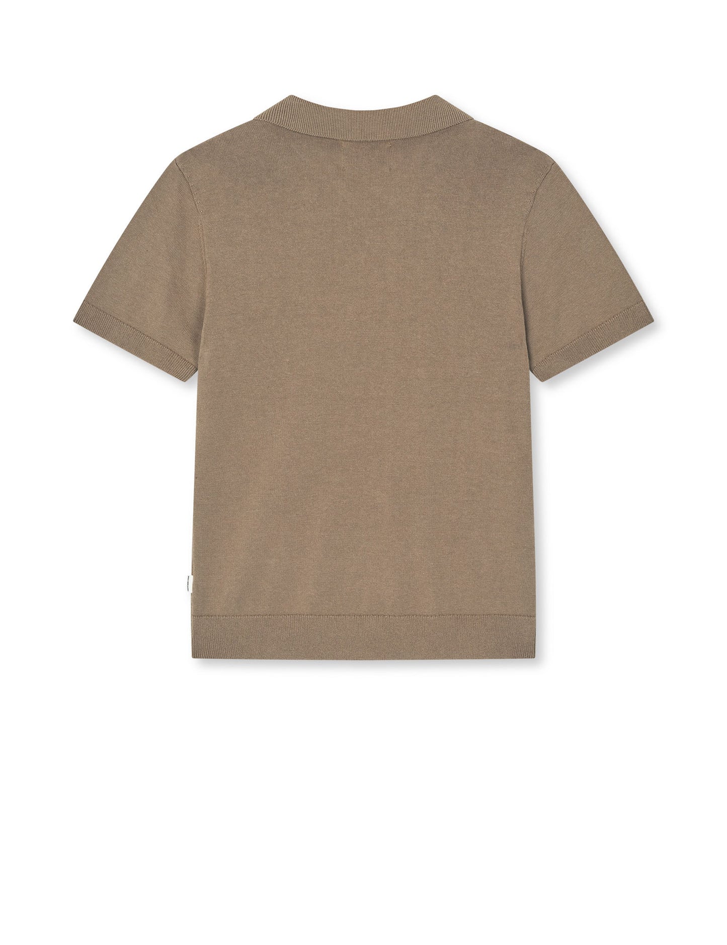 Cotton Knit Pelle Polo Tee, Walnut