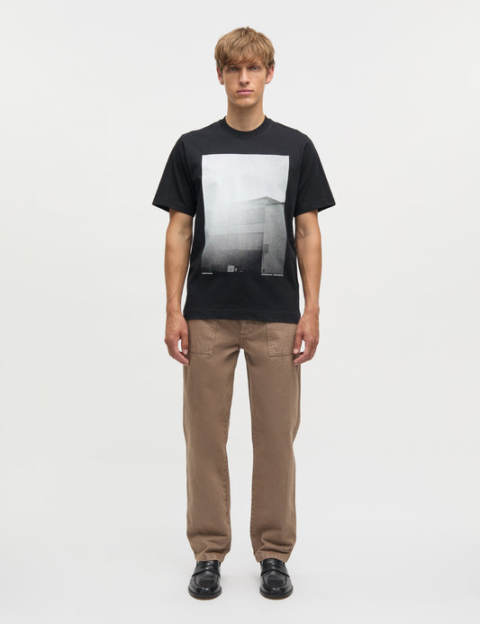 Cotton Jersey Frode Building Tee, Black