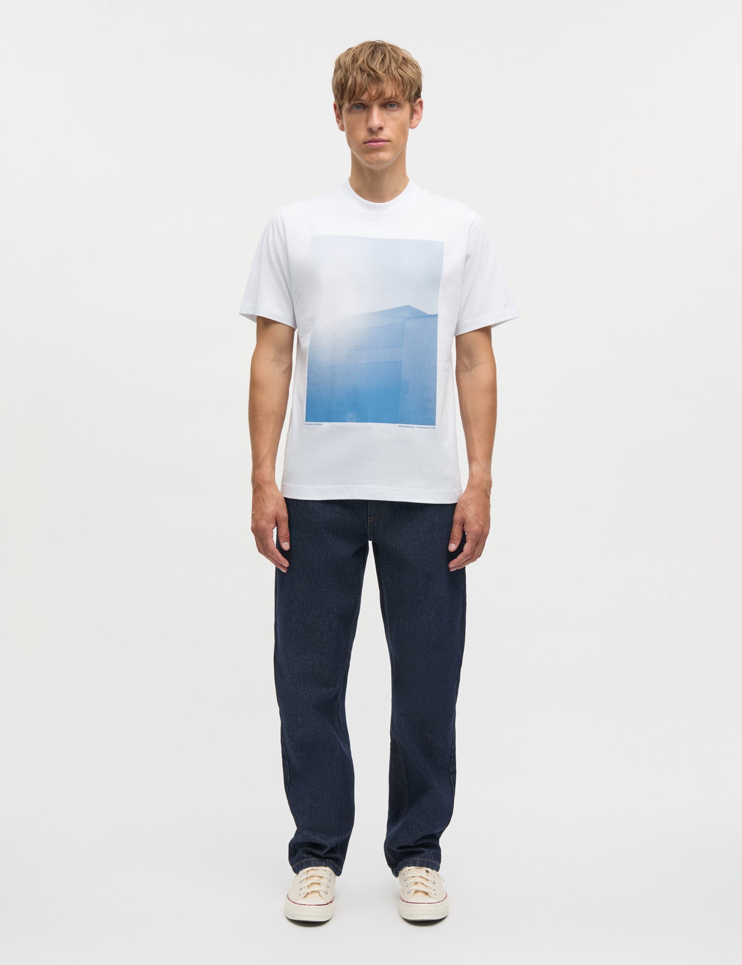 Cotton Jersey Frode Building Tee, White