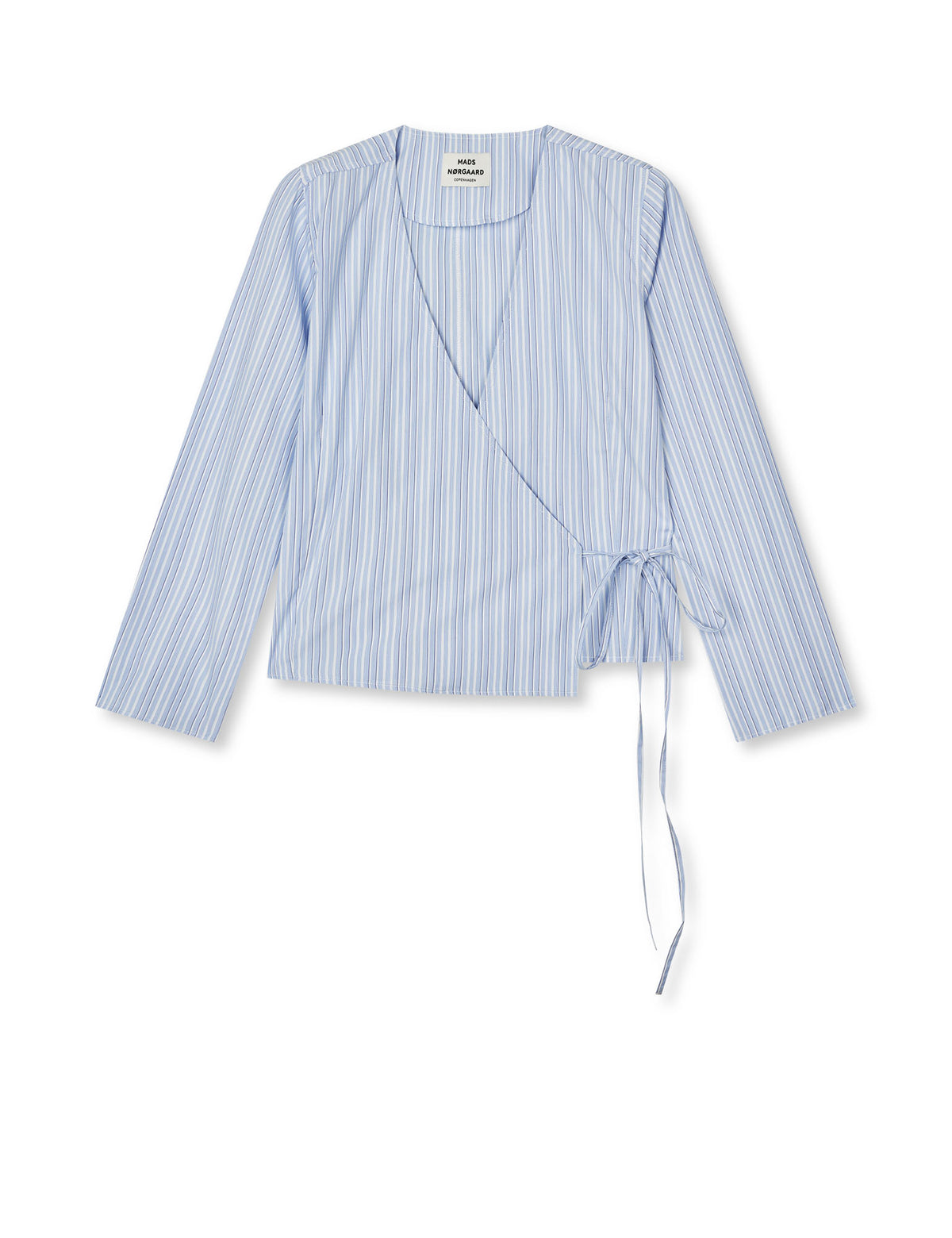 Mia Poplin Pam Wrap Top, Pinstripe/Provence