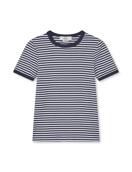 Grace Jersey Stripe June Tee, Sky Captain/White