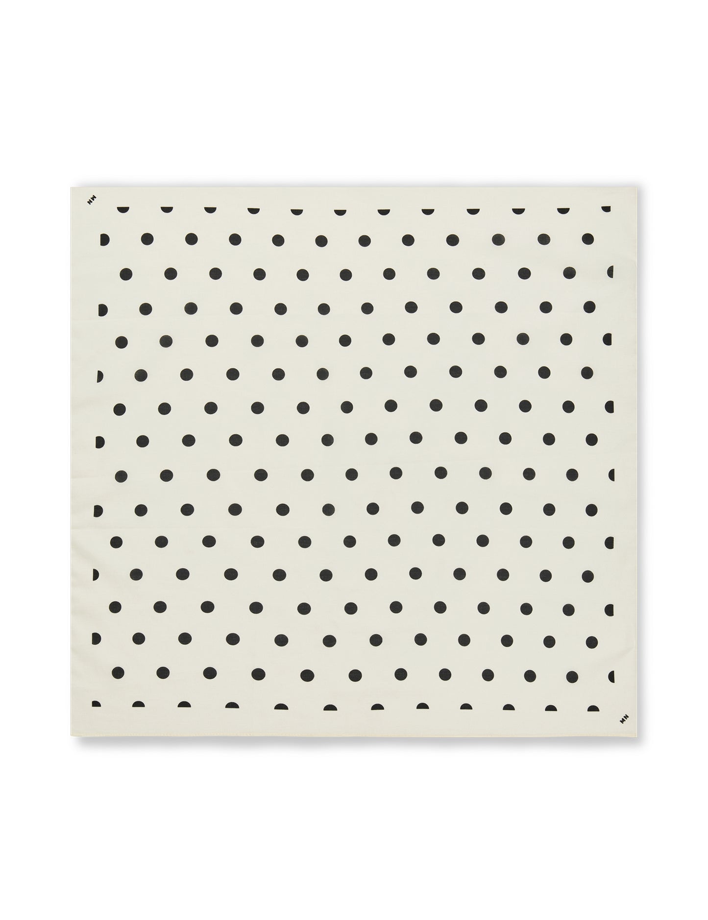 Soft Cotton Self Dot Scarf, Dot AOP/Black