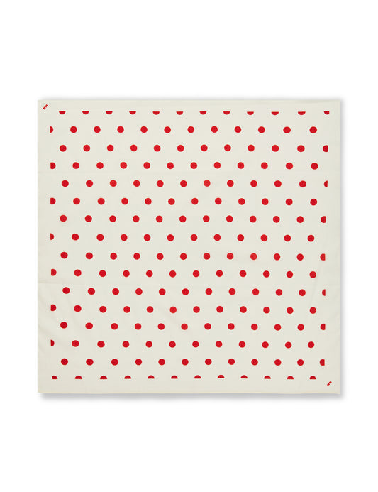 Soft Cotton Self Dot Scarf, Dot AOP/Fiery Red