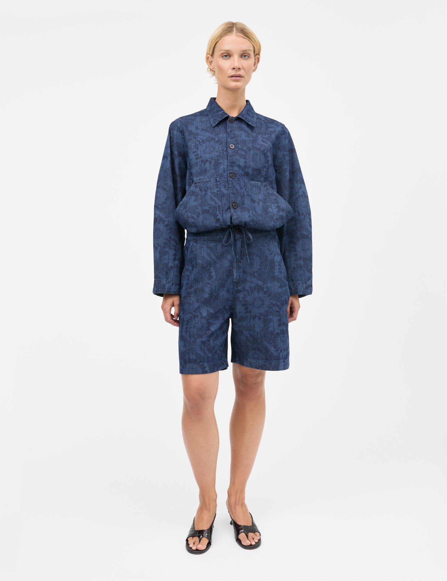 Lazor Denim Sui Short, Sunflower AOP