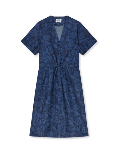 Lazor Denim Sanne Dress, Sunflower AOP