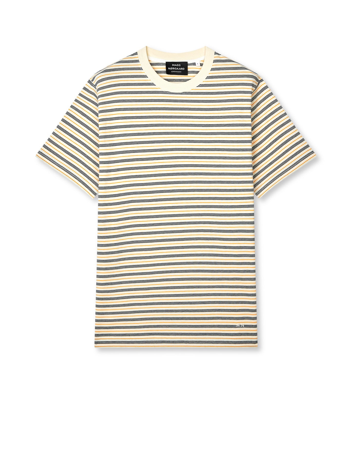 Cotton Jersey Stripe Frode Tee, Vanilla Ice/Sky Captain/Zinnia