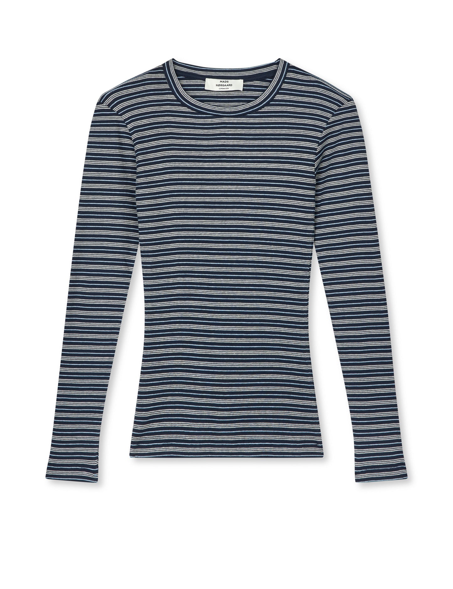 2x2 Cotton Stripe Tuba Tee LS, Sky Captain/Vanilla Ice/Cashme