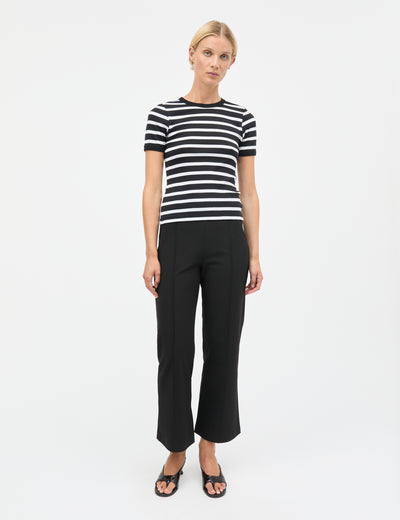 Grace Jersey Stripe June Tee, Black/White