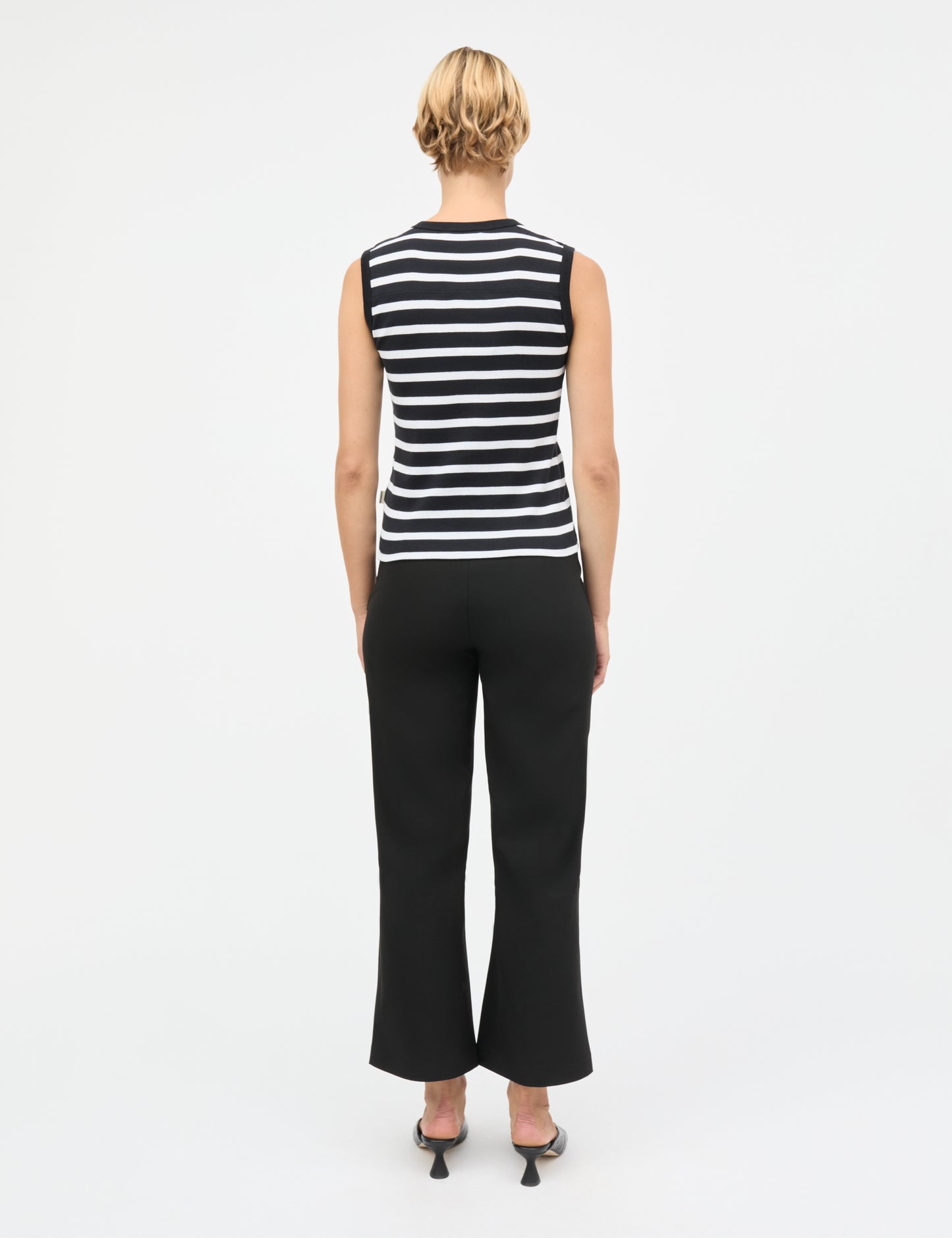 Grace Jersey Stripe Lea Top, Black/White