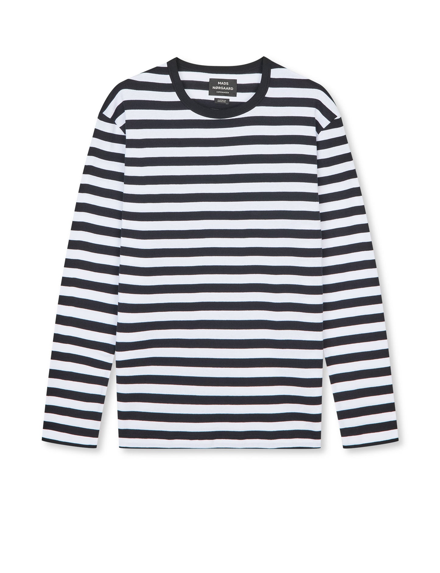 Midi Rib Tobias Tee LS, Black / White