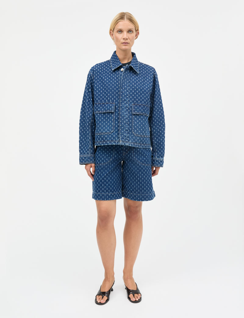 Distres Denim Solar Jacket, Mid Blue Denim – Mads Nørgaard