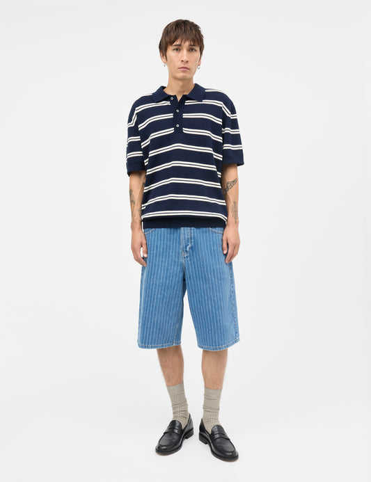 Tight Cotton Tristan Knit SS ST., Sky Captain/Vanilla Ice