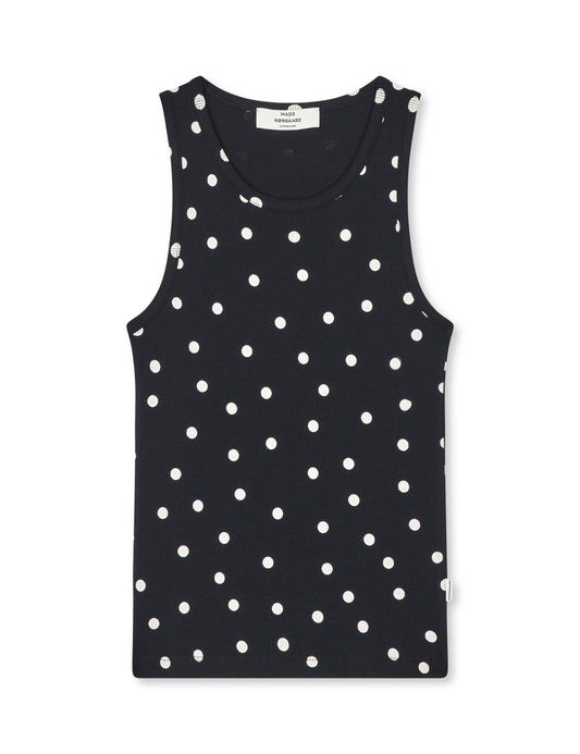 2x2 Cotton Addie Top AOP, Dot AOP Black