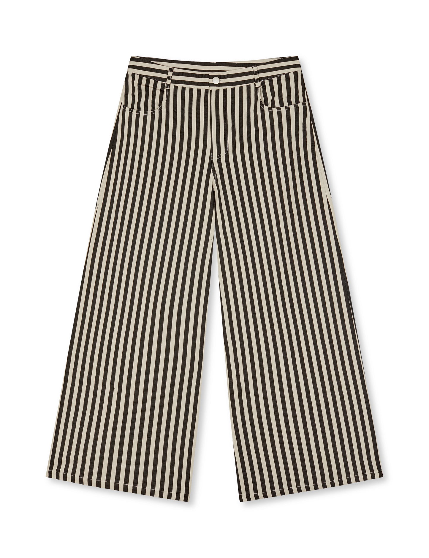 Nabia Pants, Black/White Stripes