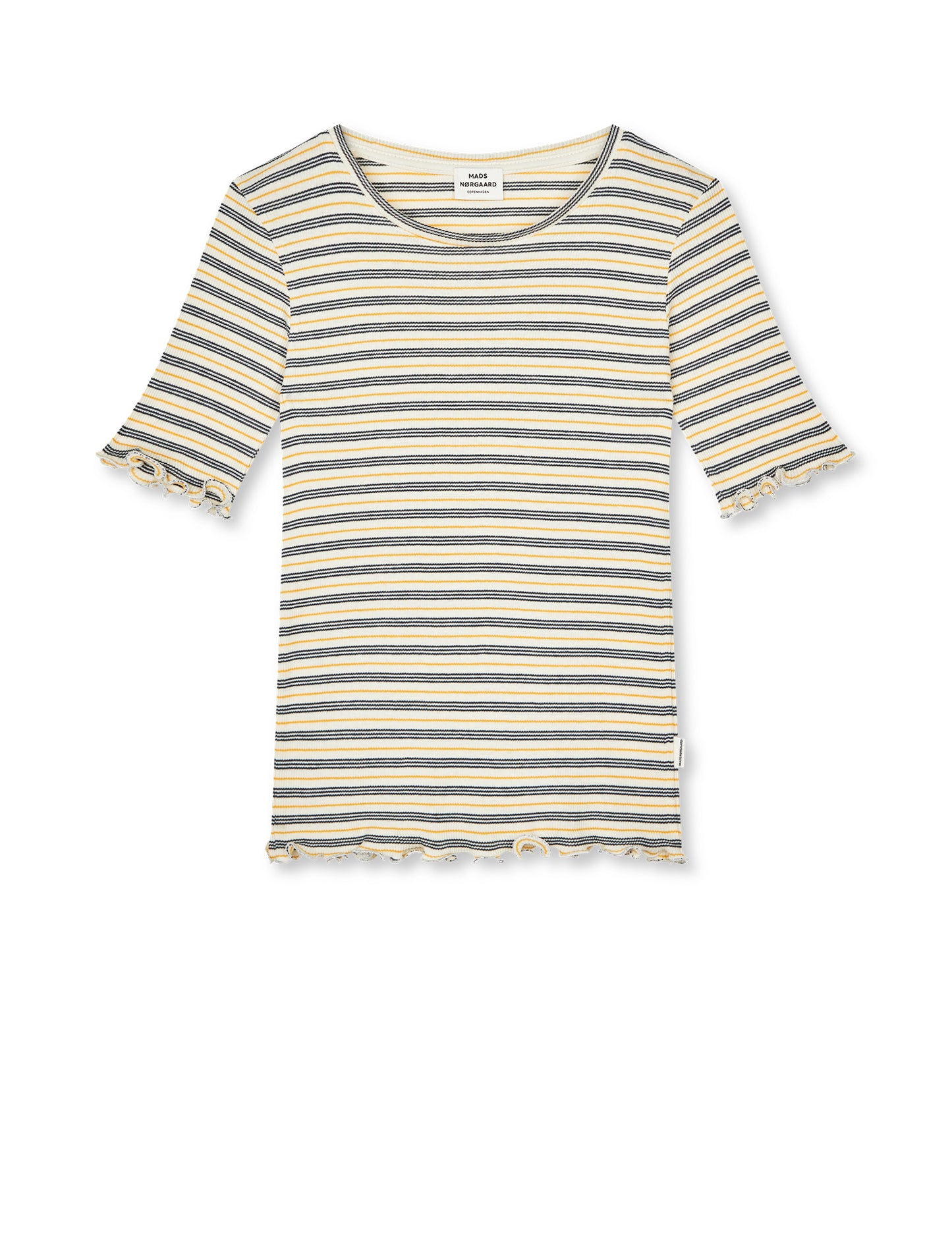 2x2 Cotton Stripe Stripe Tuviana Tee, Vanilla Ice/Sky Captain/Zinnia