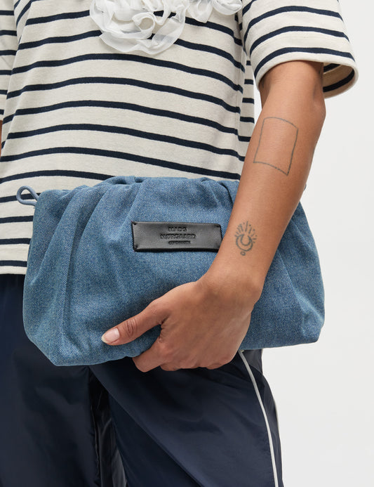 Denimi Moxie Clutch Bag, Washed Blue