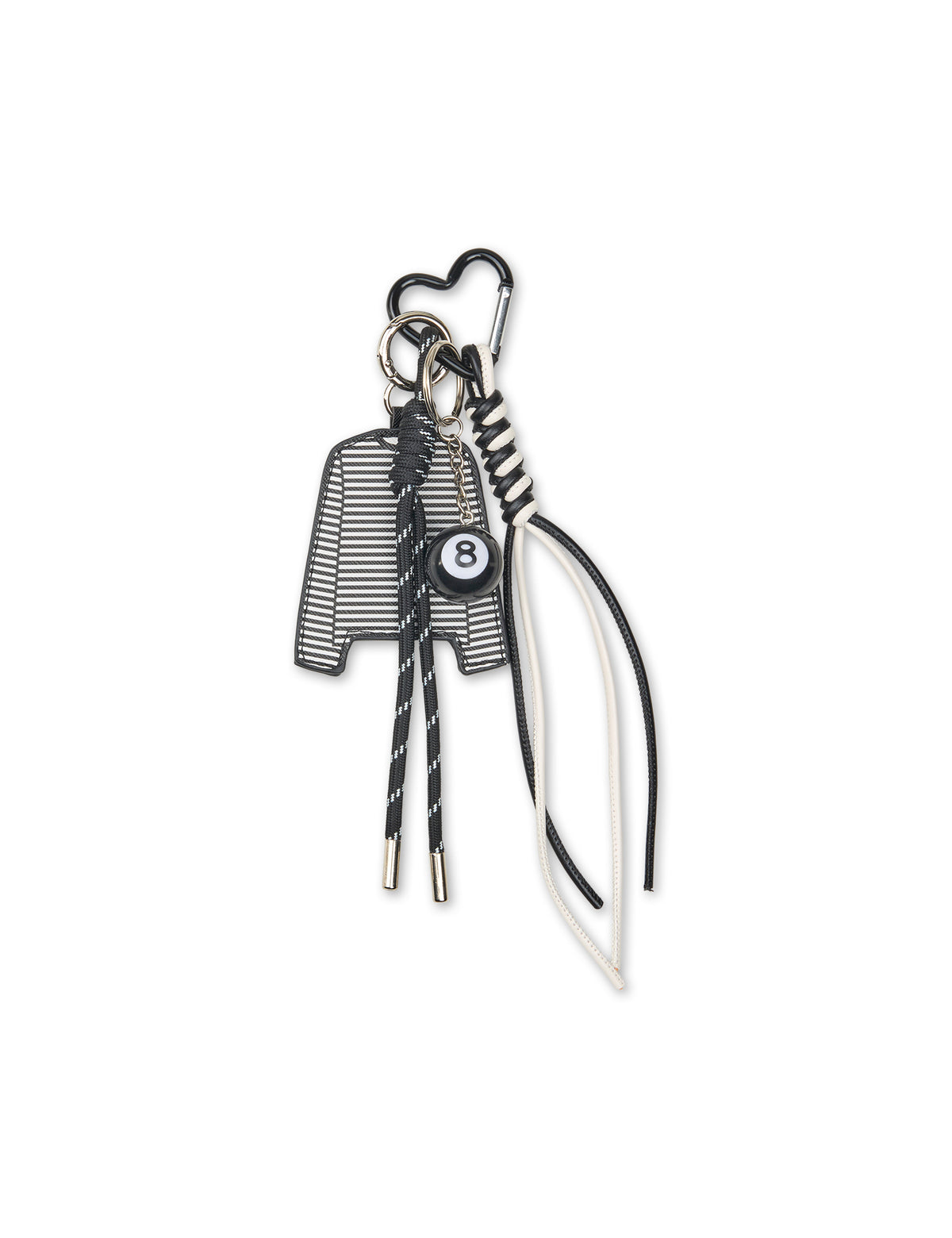 MN Stripe Tee Keychain, Black/White