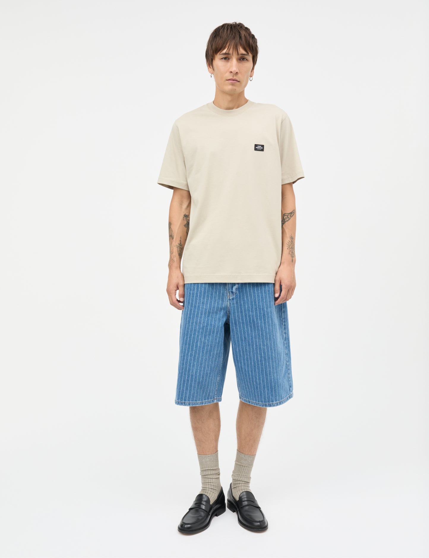 Cotton Jersey Frode Patch Tee, Plaza Taupe