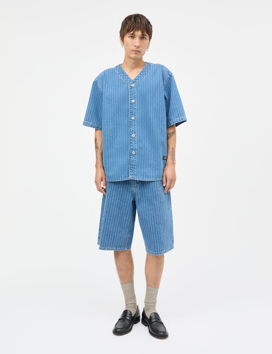 Striped Denim Paradise Shirt, Light Blue Wash