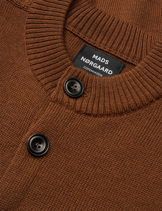 Wool Kjeld Cardigan Knit, Cocoa