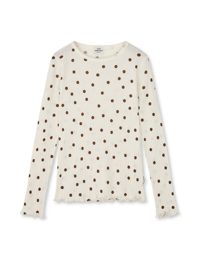 Pointella Trudy Tee LS AOP, Vanilla Ice/Cocoa