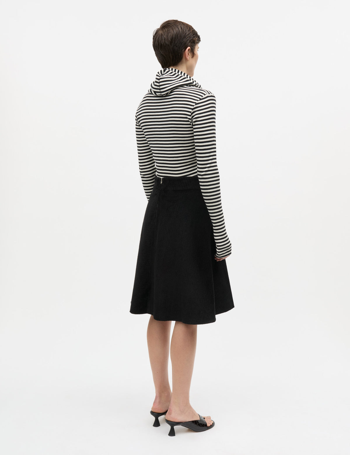 Pretty Cord Stelly Skirt, Black