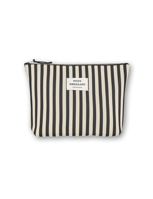 Knit Stripe Hilden Toiletry Bag, Black/White