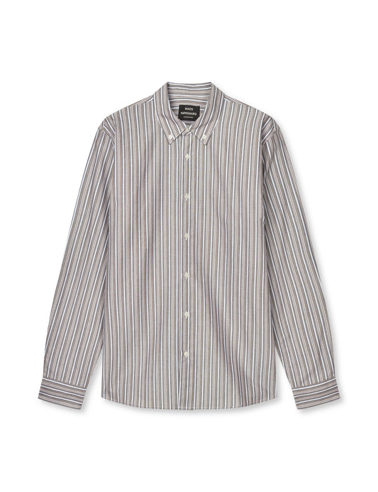Oxford Sune Stripe Shirt BD FAV, Cocoa/Sky Captain