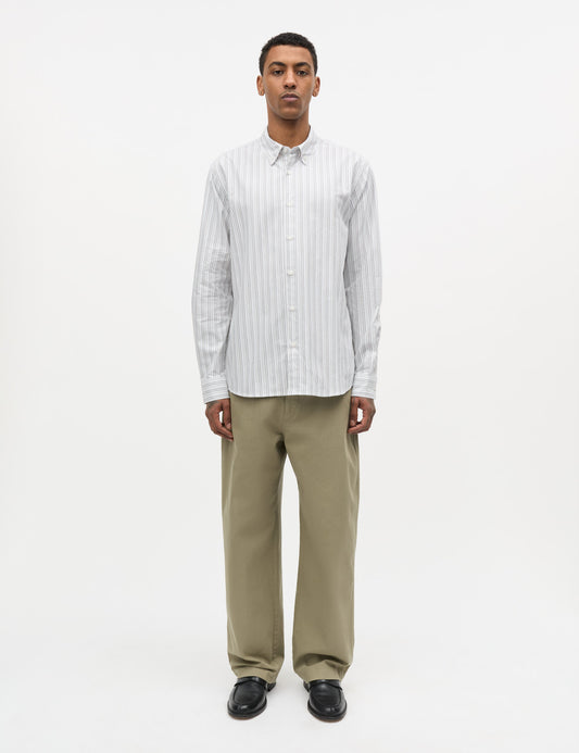 Oxford Sune Stripe Shirt BD FAV, White/Tarmac