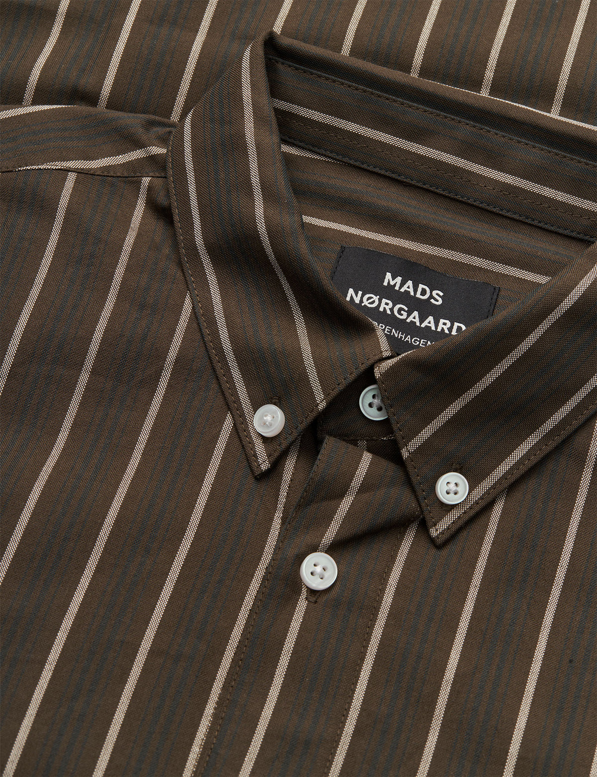 Oxford Sune Stripe Shirt BD FAV, Turkish Coffee/Sky Captain