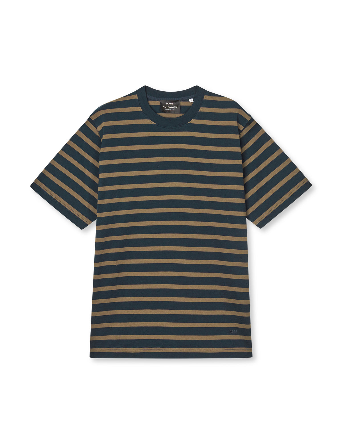 Cotton Jersey Stripe Frode Tee, Sky Captain/Tarmac