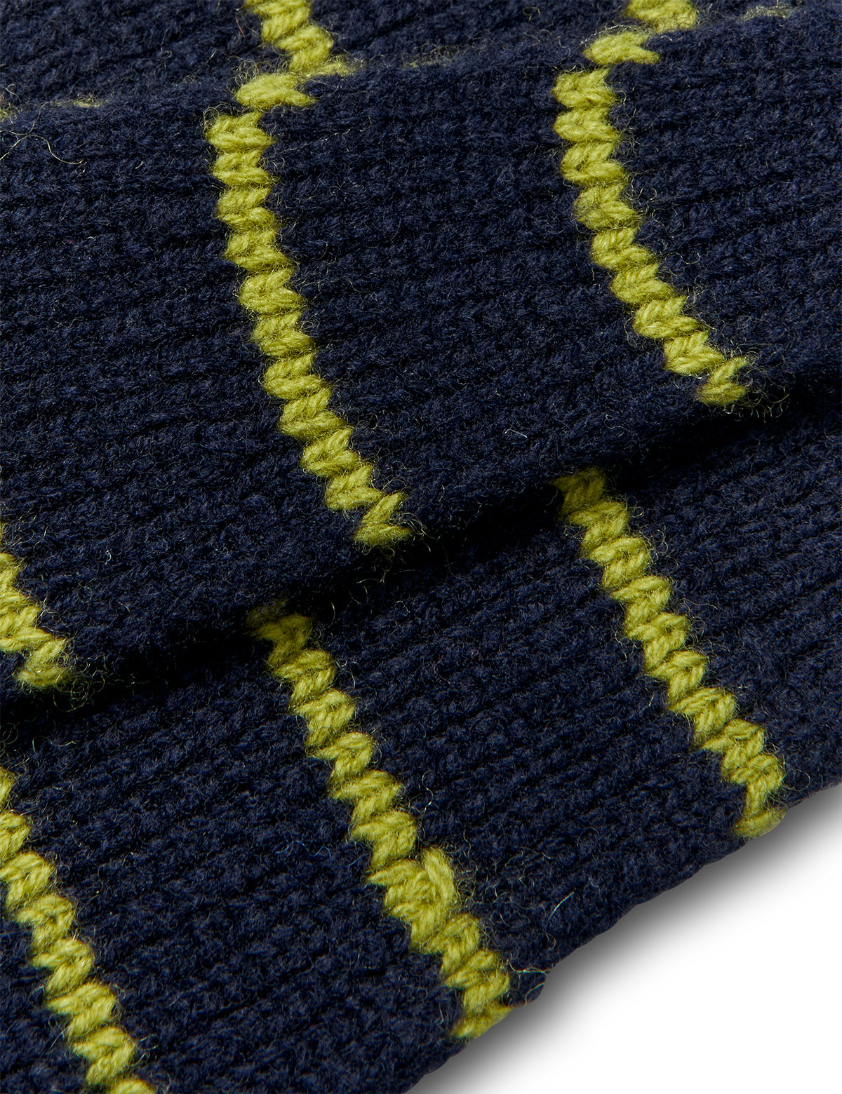One Wool Momo Stripe scarf, Sky Captain/Green Olive