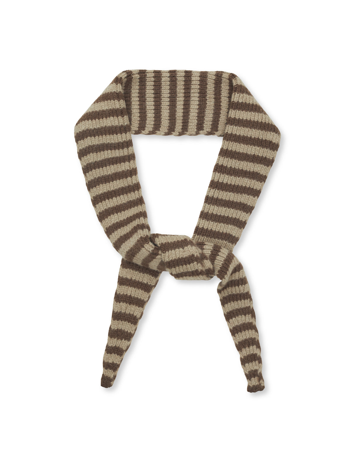 One Wool Momo Stripe scarf, Demitasse/Roasted Cashew