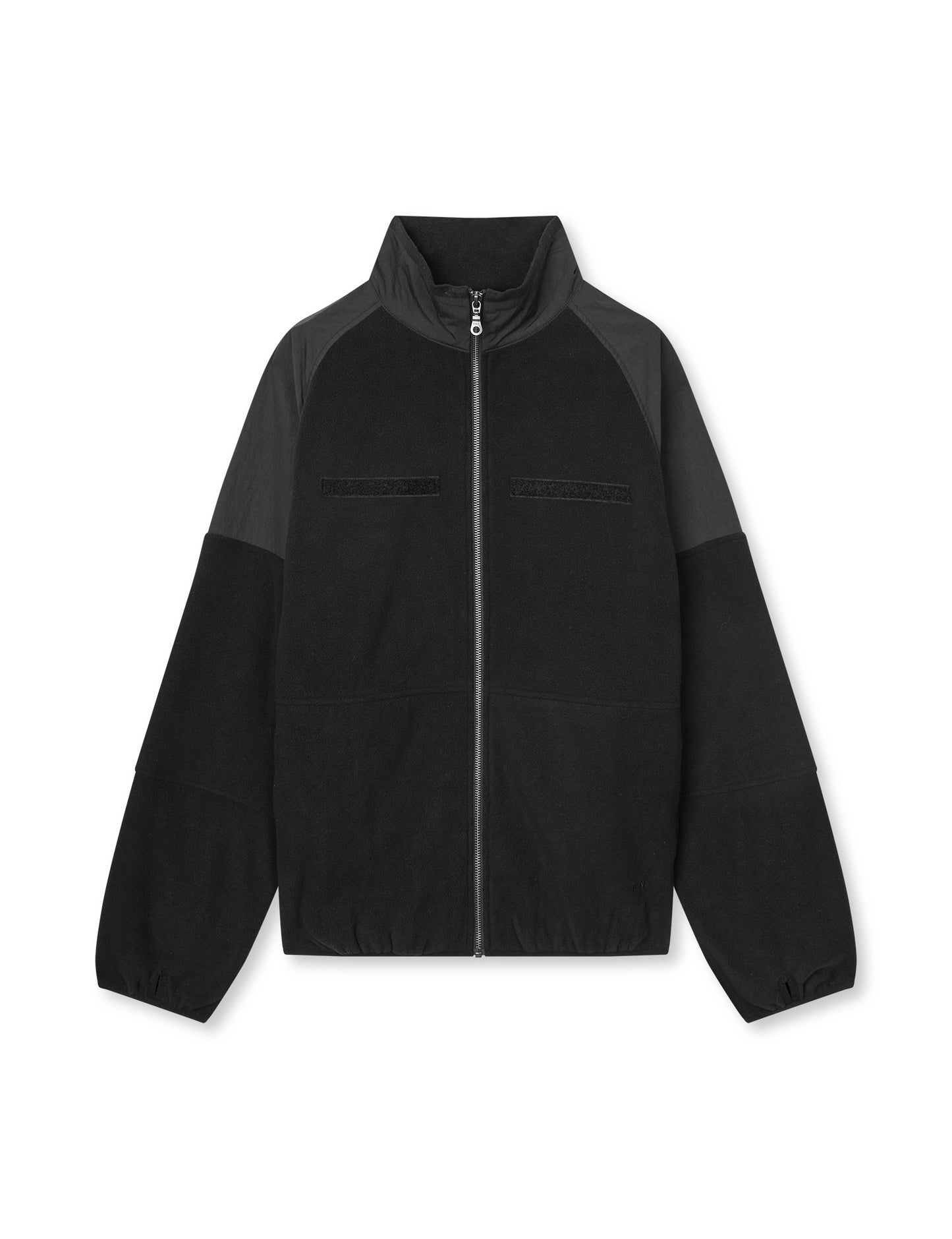 Fleece Contrast Jacket, Black