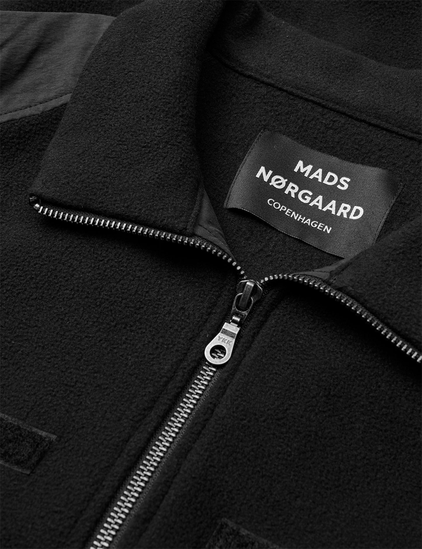 Fleece Contrast Jacket, Black