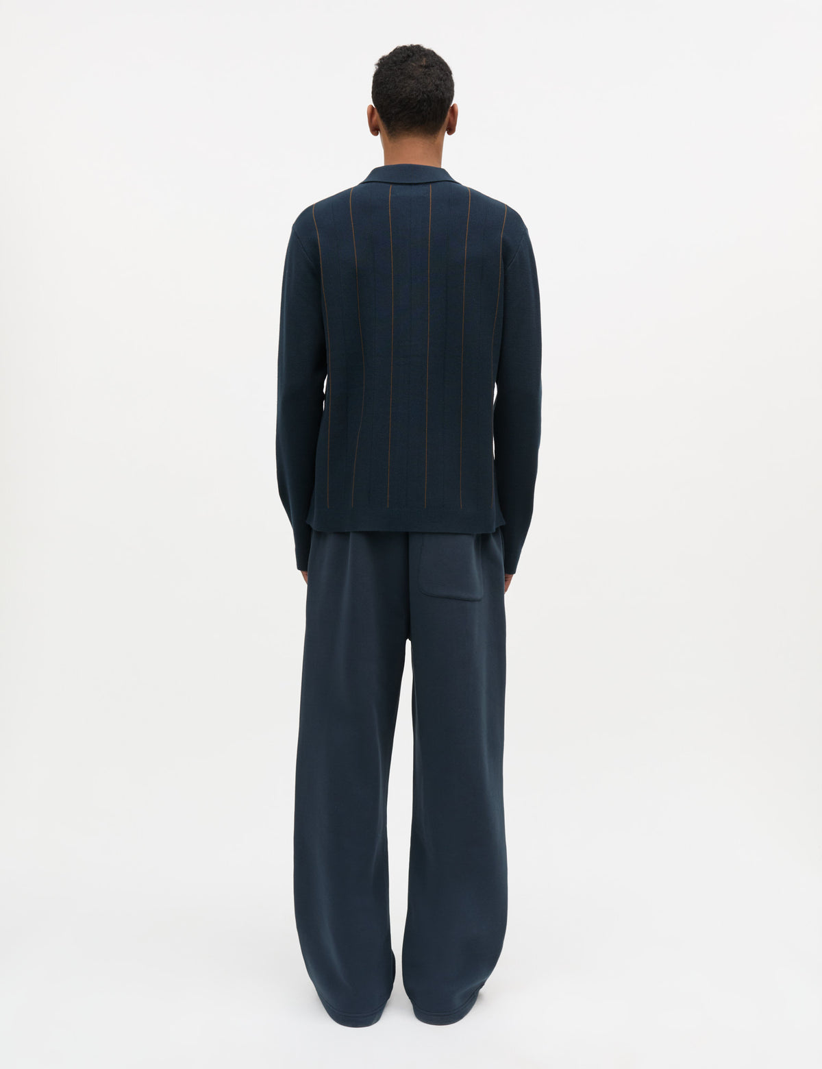 Classy Brando Polo LS Knit, Sky Captain