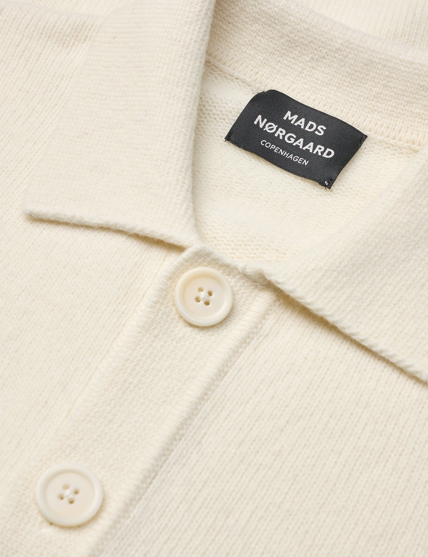 Super Wool Brando Polo LS Knit, Vanilla Ice