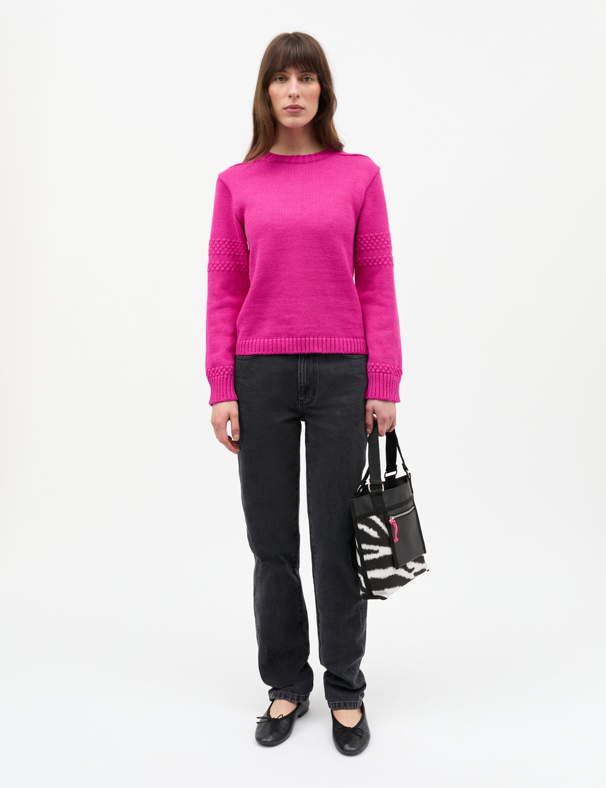 Wool Karoline Sweater, Rose Violet