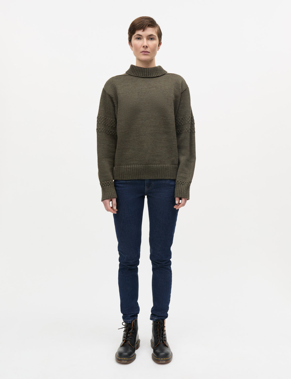 Wool Berthe Turtleneck Sweater, Tarmac Melange