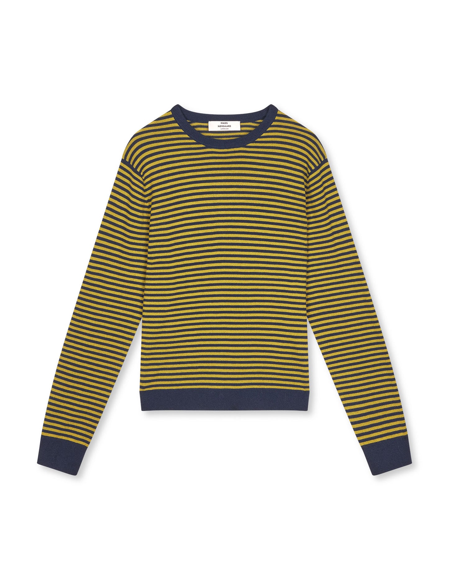 Fine Merino Emma Stripe Knit, Sky Captain/Green Olive
