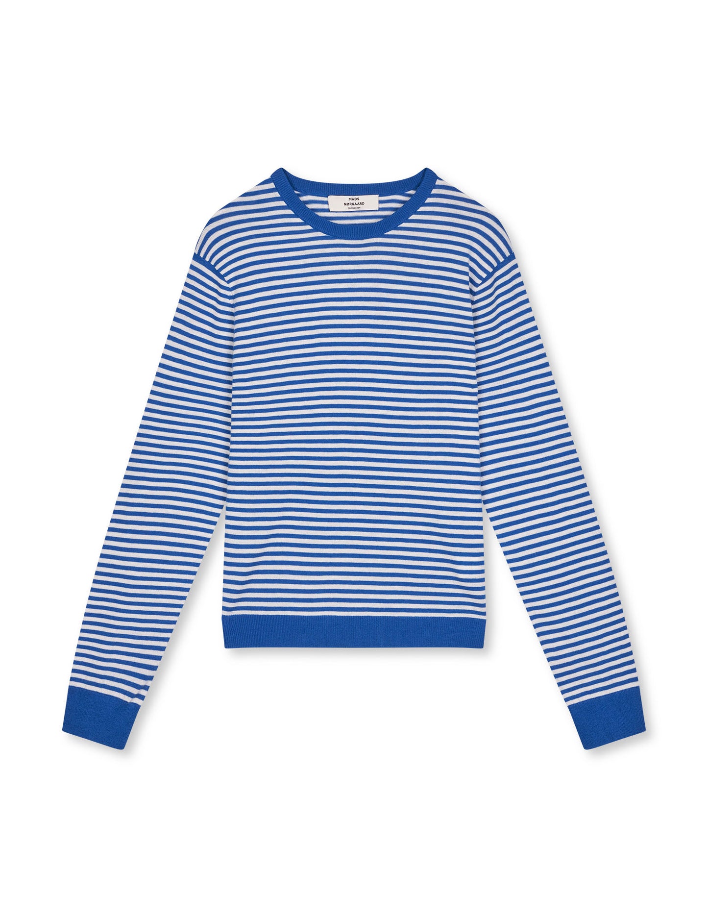 Fine Merino Emma Stripe Knit, Lapis Blue/Vanilla Ice