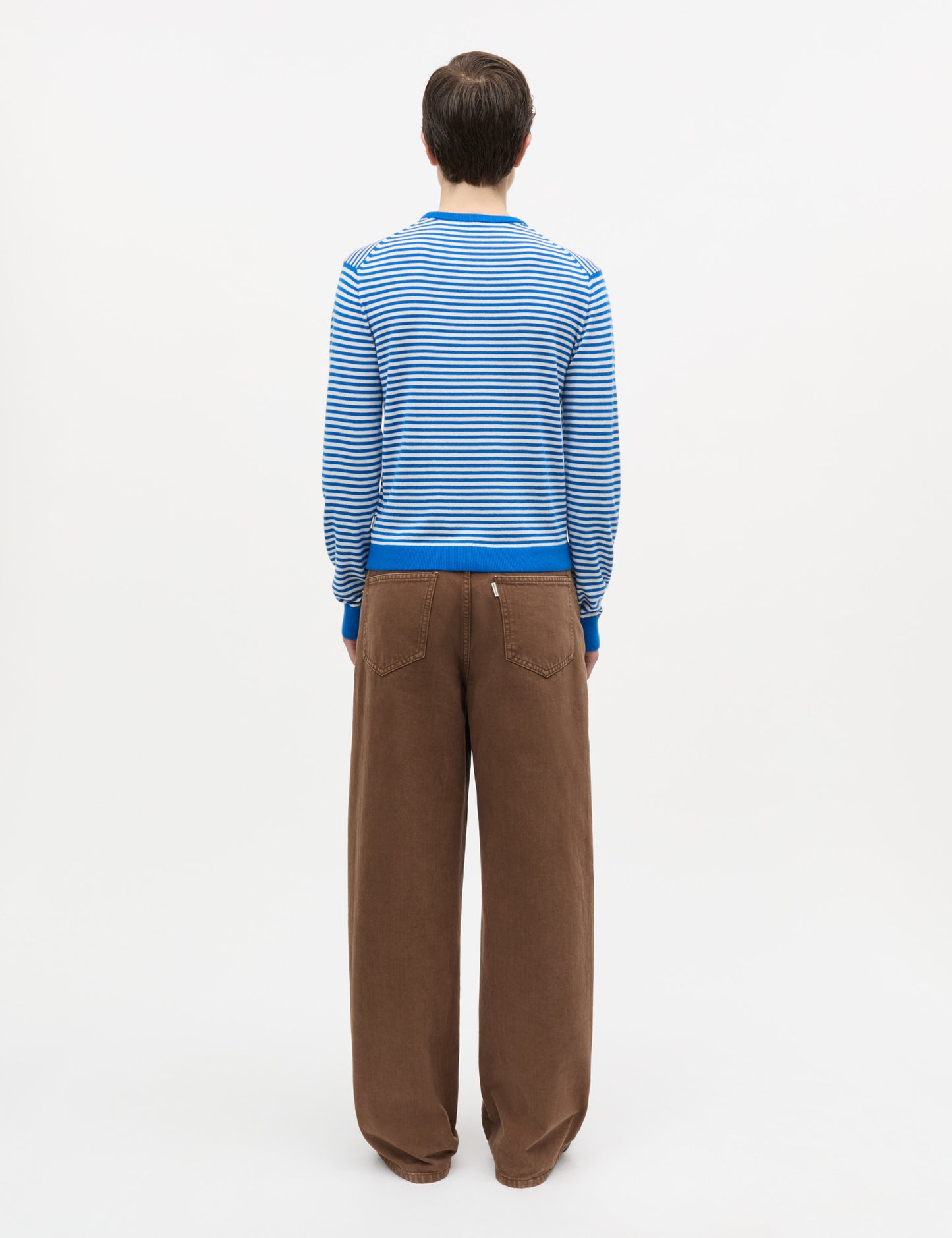 Fine Merino Emma Stripe Knit, Lapis Blue/Vanilla Ice