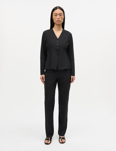 Stretchy Nylon Sara Jacket, Black