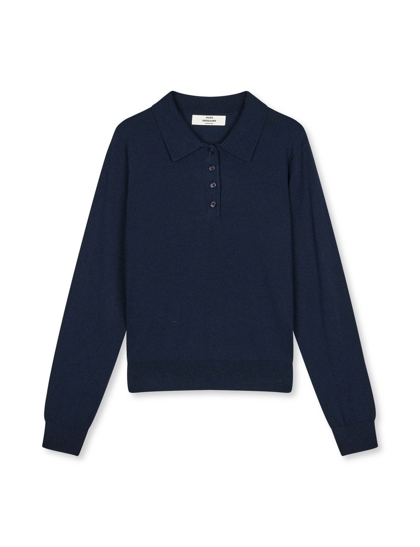 Fine Merino Rosa Polo Knit, Sky Captain