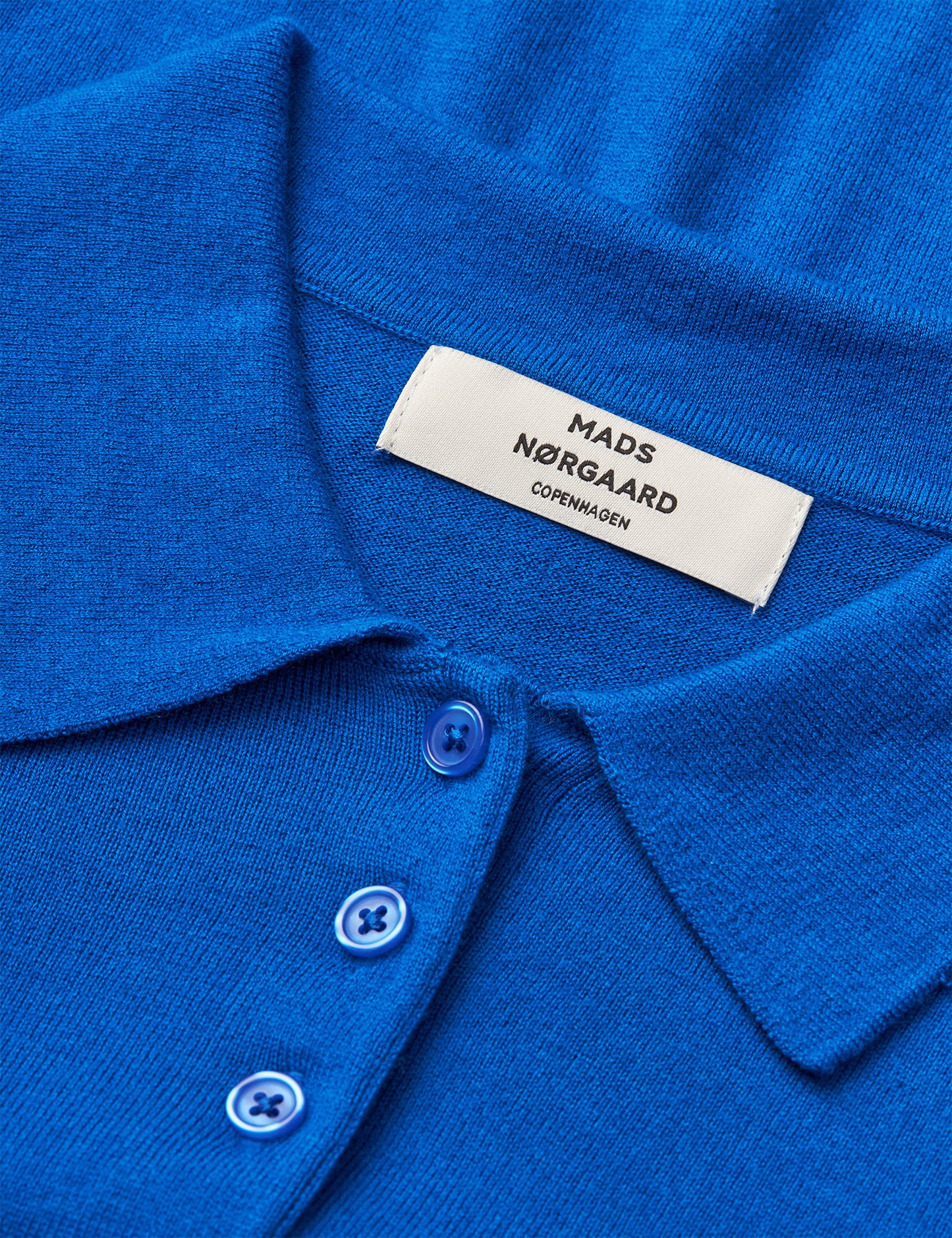 Fine Merino Rosa Polo Knit, Lapis Blue