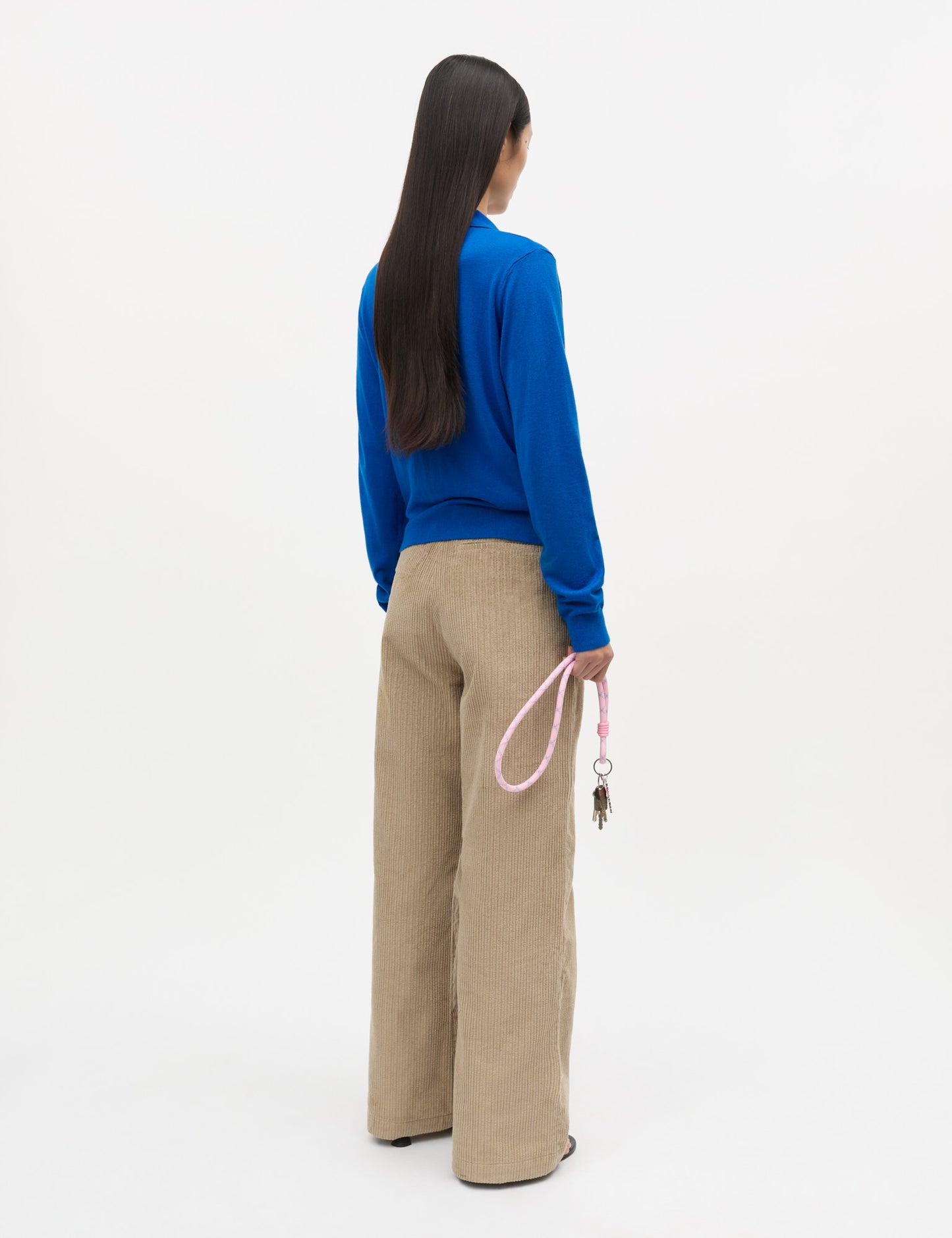 Fine Merino Rosa Polo Knit, Lapis Blue