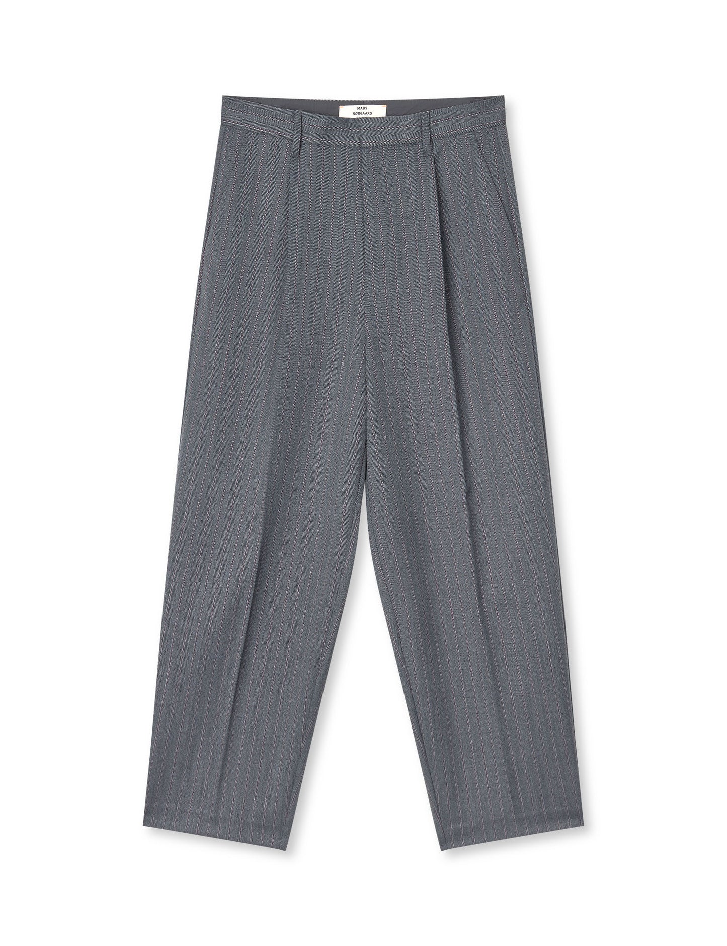 Herringbone Pin Maria Pants, Dark Grey Melange/Winetasting