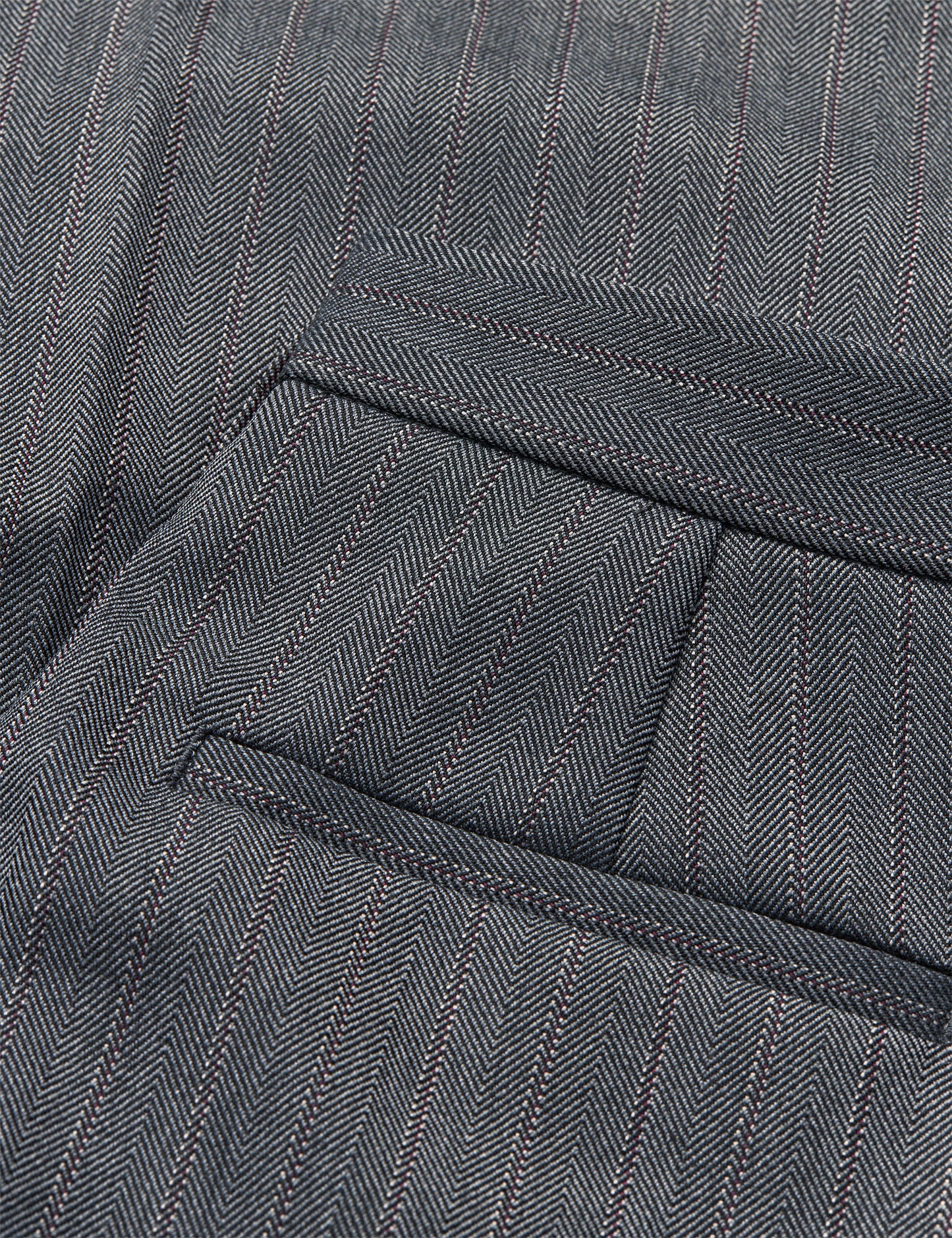 Herringbone Pin Maria Pants, Dark Grey Melange/Winetasting