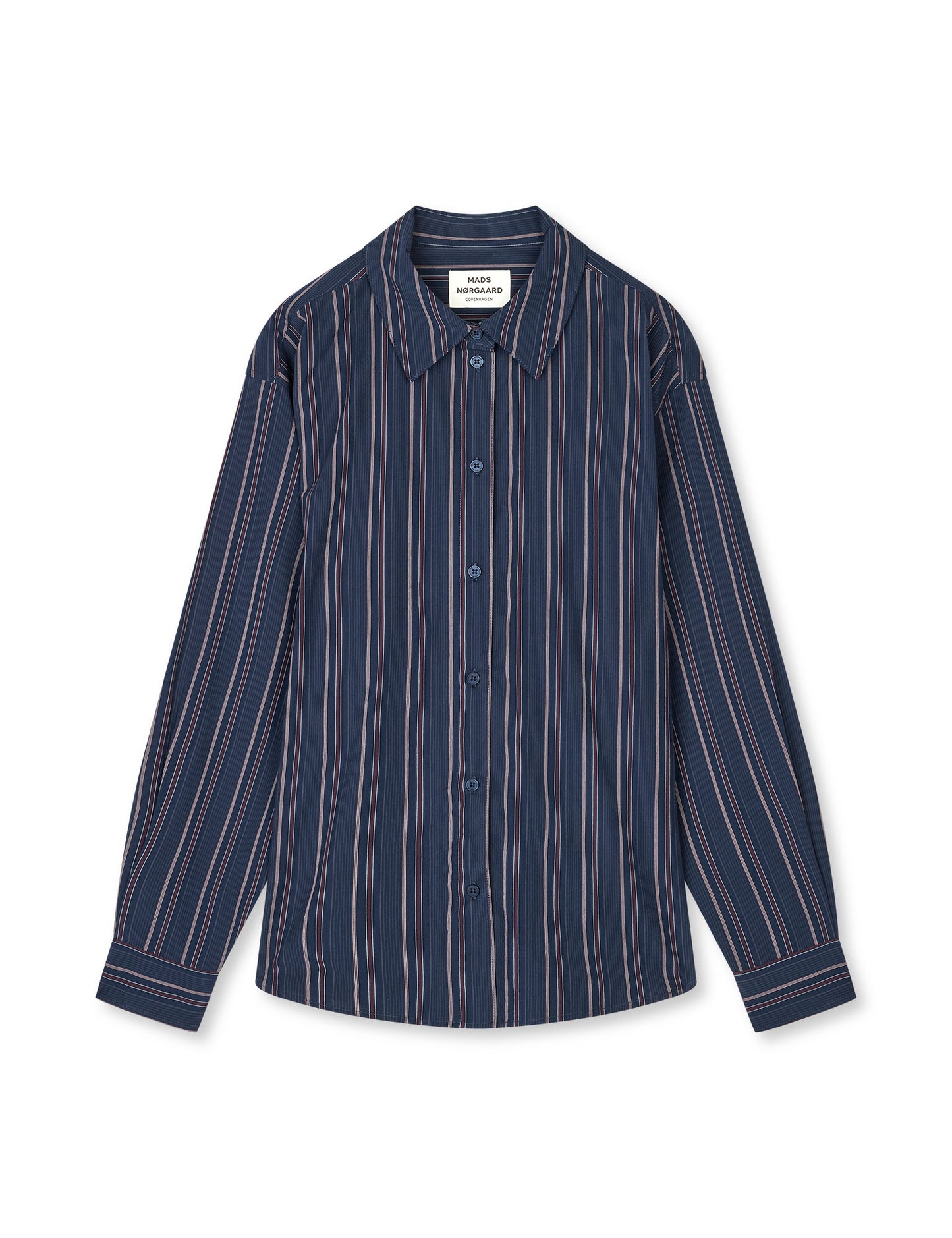 Peach Poplin YD Shelly Shirt, Pinstripe/Sky Captain